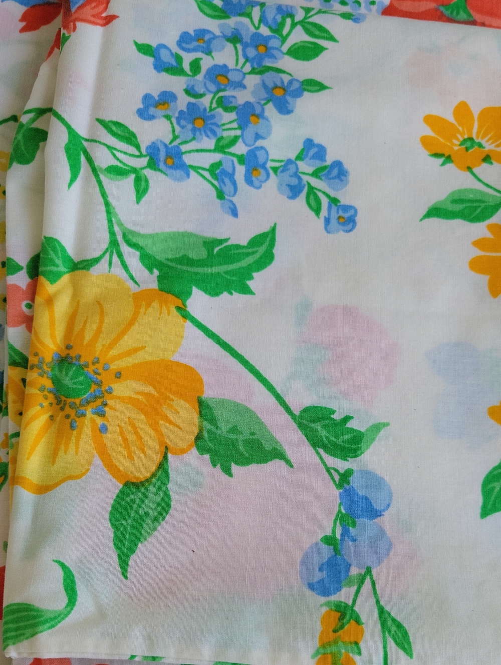 Floral Cotton Blend Bedding Sheet Full Set in Yellow & Green by Burlington